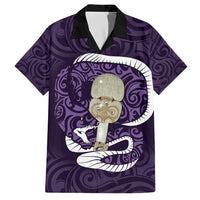 Purple New Zealand Eel Hawaiian Shirt Aotearoa Maori Tuna With Kotiate Weapon LT14 Purple - Polynesian Pride