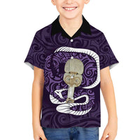 Purple New Zealand Eel Hawaiian Shirt Aotearoa Maori Tuna With Kotiate Weapon LT14 - Polynesian Pride