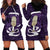 Purple New Zealand Eel Hoodie Dress Aotearoa Maori Tuna With Kotiate Weapon