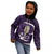 Purple New Zealand Eel Kid Hoodie Aotearoa Maori Tuna With Kotiate Weapon