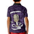 Purple New Zealand Eel Kid Polo Shirt Aotearoa Maori Tuna With Kotiate Weapon