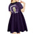 Purple New Zealand Eel Kid Short Sleeve Dress Aotearoa Maori Tuna With Kotiate Weapon