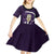 Purple New Zealand Eel Kid Short Sleeve Dress Aotearoa Maori Tuna With Kotiate Weapon