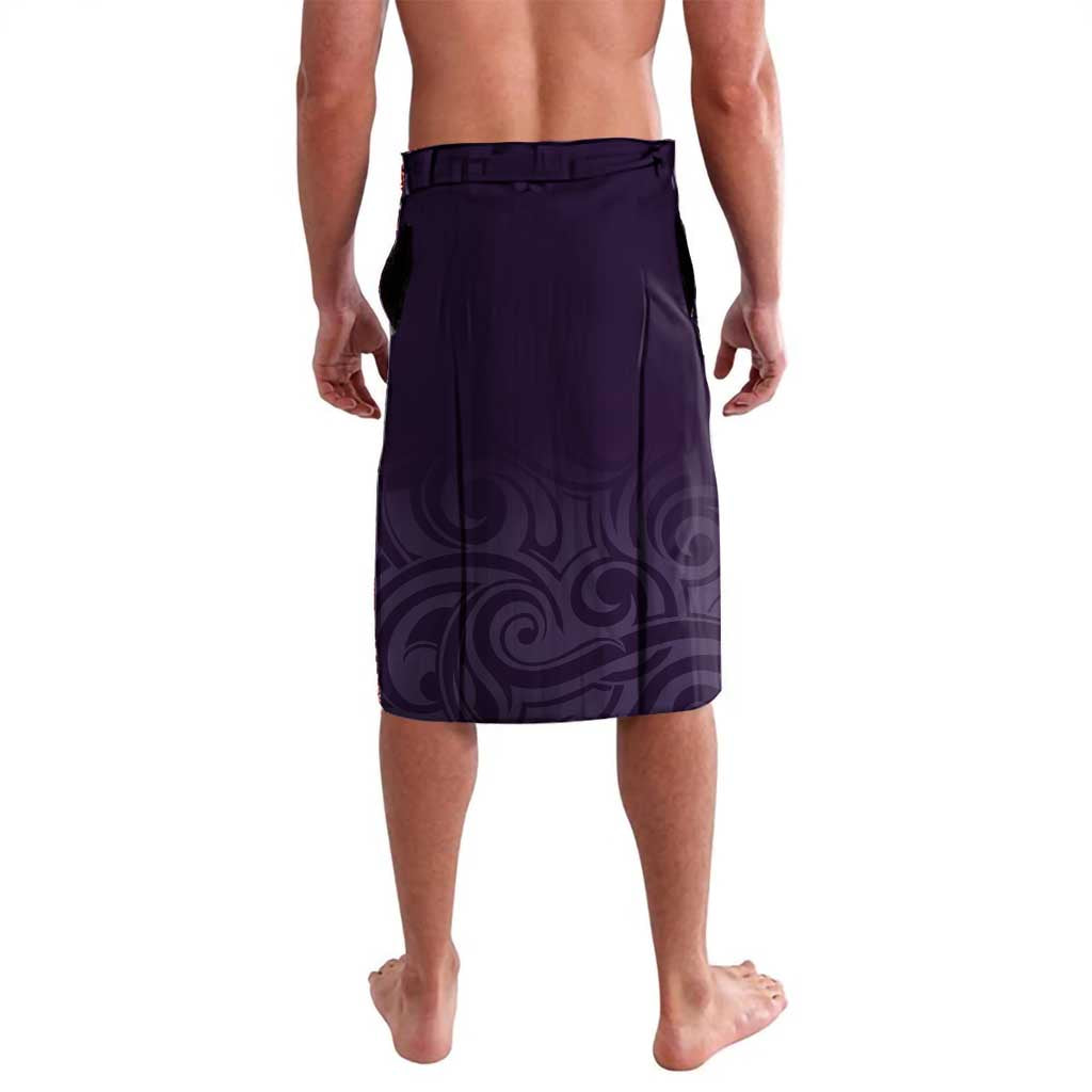 Purple New Zealand Eel Lavalava Aotearoa Maori Tuna With Kotiate Weapon LT14 - Polynesian Pride