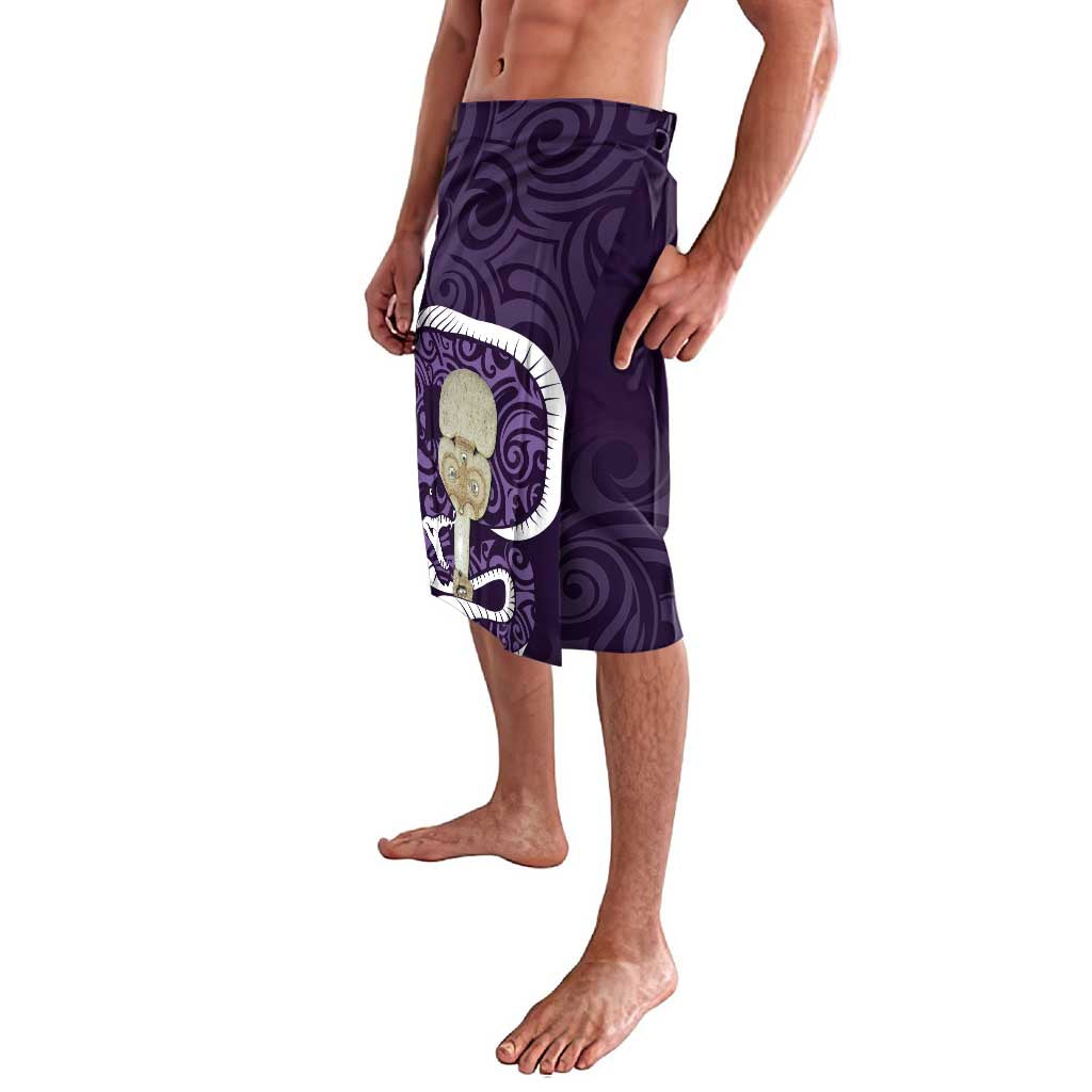 Purple New Zealand Eel Lavalava Aotearoa Maori Tuna With Kotiate Weapon LT14 - Polynesian Pride
