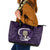 Purple New Zealand Eel Leather Tote Bag Aotearoa Maori Tuna With Kotiate Weapon