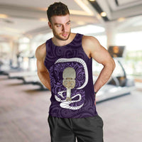 Purple New Zealand Eel Men Tank Top Aotearoa Maori Tuna With Kotiate Weapon LT14 Purple - Polynesian Pride