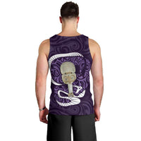 Purple New Zealand Eel Men Tank Top Aotearoa Maori Tuna With Kotiate Weapon LT14 - Polynesian Pride
