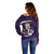 Purple New Zealand Eel Off Shoulder Sweater Aotearoa Maori Tuna With Kotiate Weapon