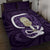 Purple New Zealand Eel Quilt Bed Set Aotearoa Maori Tuna With Kotiate Weapon