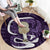 Purple New Zealand Eel Round Carpet Aotearoa Maori Tuna With Kotiate Weapon