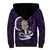 Purple New Zealand Eel Sherpa Hoodie Aotearoa Maori Tuna With Kotiate Weapon