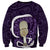 Purple New Zealand Eel Sweatshirt Aotearoa Maori Tuna With Kotiate Weapon