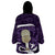 Purple New Zealand Eel Wearable Blanket Hoodie Aotearoa Maori Tuna With Kotiate Weapon