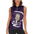 Purple New Zealand Eel Women Sleeveless Polo Shirt Aotearoa Maori Tuna With Kotiate Weapon