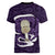 Purple New Zealand Eel Women V-Neck T-Shirt Aotearoa Maori Tuna With Kotiate Weapon