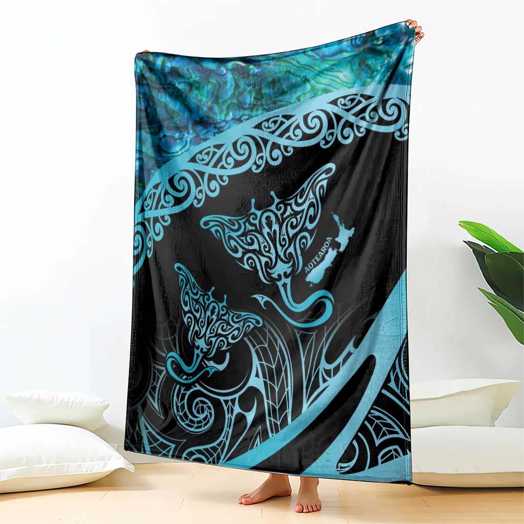 New Zealand Stingray Blanket Aotearoa Whai With Maori Paua Shell LT14 - Polynesian Pride