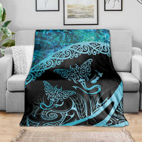 New Zealand Stingray Blanket Aotearoa Whai With Maori Paua Shell LT14 - Polynesian Pride
