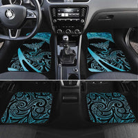 New Zealand Stingray Car Mats Aotearoa Whai With Maori Paua Shell LT14 Set 4pcs Turquoise - Polynesian Pride