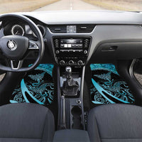 New Zealand Stingray Car Mats Aotearoa Whai With Maori Paua Shell LT14 Set 2pcs - Front Turquoise - Polynesian Pride