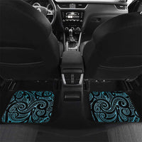 New Zealand Stingray Car Mats Aotearoa Whai With Maori Paua Shell LT14 Set 2pcs - Back Turquoise - Polynesian Pride