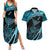 New Zealand Stingray Couples Matching Summer Maxi Dress and Hawaiian Shirt Aotearoa Whai With Maori Paua Shell