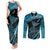 New Zealand Stingray Couples Matching Tank Maxi Dress and Long Sleeve Button Shirt Aotearoa Whai With Maori Paua Shell