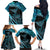 New Zealand Stingray Family Matching Off The Shoulder Long Sleeve Dress and Hawaiian Shirt Aotearoa Whai With Maori Paua Shell