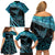 New Zealand Stingray Family Matching Off Shoulder Short Dress and Hawaiian Shirt Aotearoa Whai With Maori Paua Shell