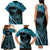 New Zealand Stingray Family Matching Tank Maxi Dress and Hawaiian Shirt Aotearoa Whai With Maori Paua Shell