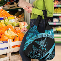 New Zealand Stingray Grocery Bag Aotearoa Whai With Maori Paua Shell LT14 - Polynesian Pride