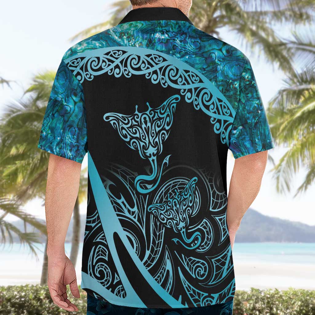 New Zealand Stingray Hawaiian Shirt Aotearoa Whai With Maori Paua Shell LT14 - Polynesian Pride