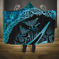 New Zealand Stingray Hooded Blanket Aotearoa Whai With Maori Paua Shell LT14 - Polynesian Pride