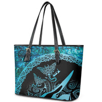 New Zealand Stingray Leather Tote Bag Aotearoa Whai With Maori Paua Shell LT14 - Polynesian Pride