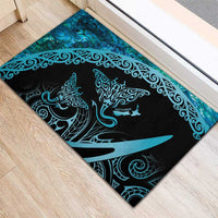 New Zealand Stingray Rubber Doormat Aotearoa Whai With Maori Paua Shell LT14 - Polynesian Pride