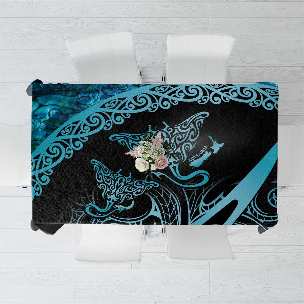 New Zealand Stingray Tablecloth Aotearoa Whai With Maori Paua Shell