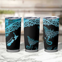 New Zealand Stingray Tumbler Cup Aotearoa Whai With Maori Paua Shell LT14 - Polynesian Pride