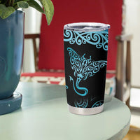New Zealand Stingray Tumbler Cup Aotearoa Whai With Maori Paua Shell LT14 - Polynesian Pride