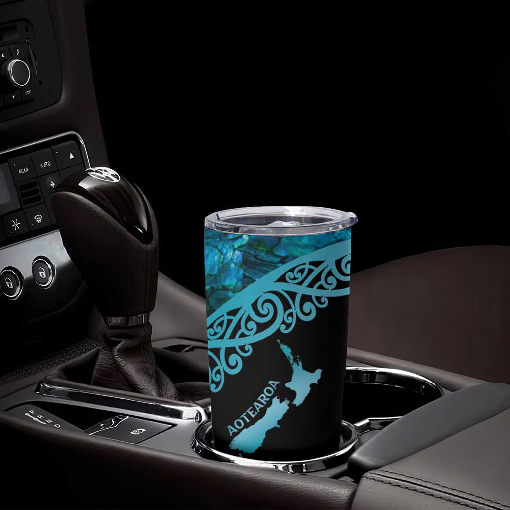 New Zealand Stingray Tumbler Cup Aotearoa Whai With Maori Paua Shell LT14 - Polynesian Pride