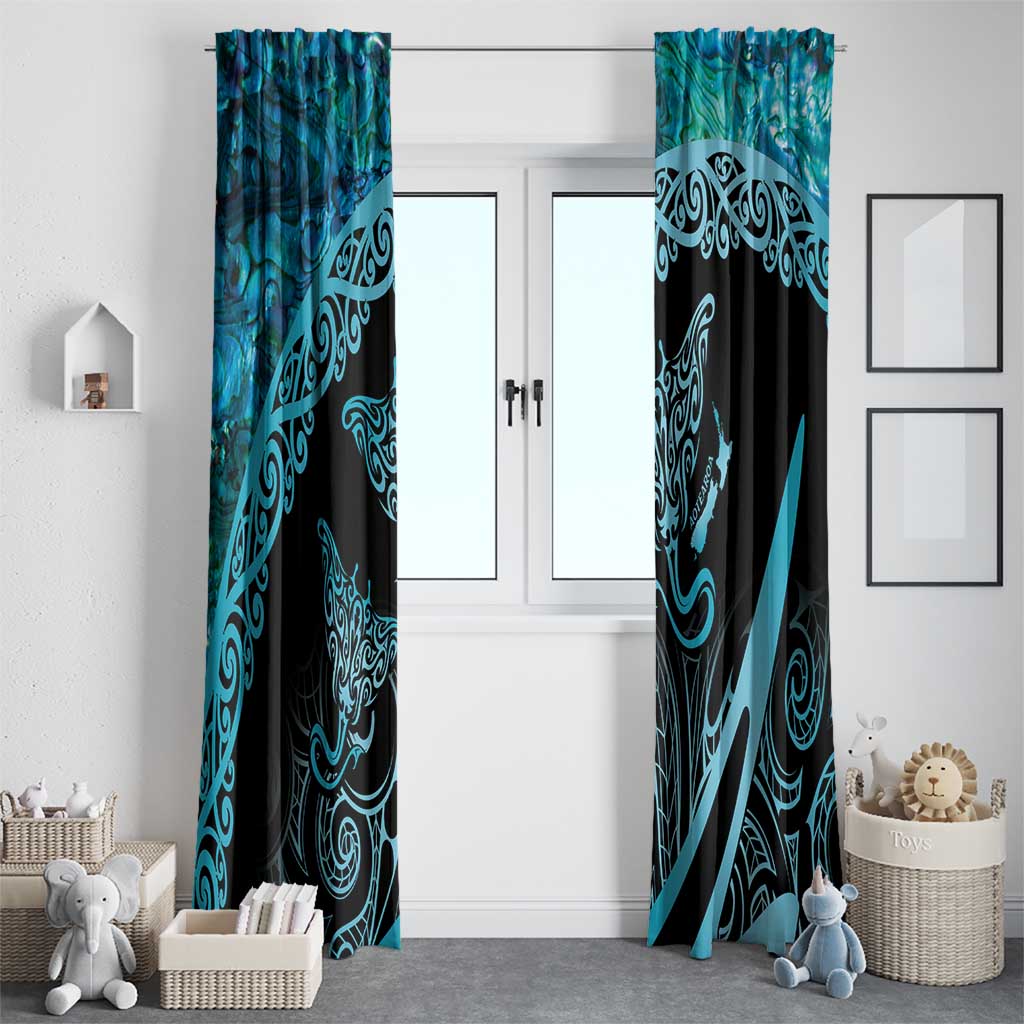 New Zealand Stingray Window Curtain Aotearoa Whai With Maori Paua Shell LT14 - Polynesian Pride