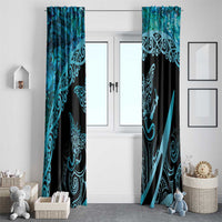 New Zealand Stingray Window Curtain Aotearoa Whai With Maori Paua Shell LT14 - Polynesian Pride