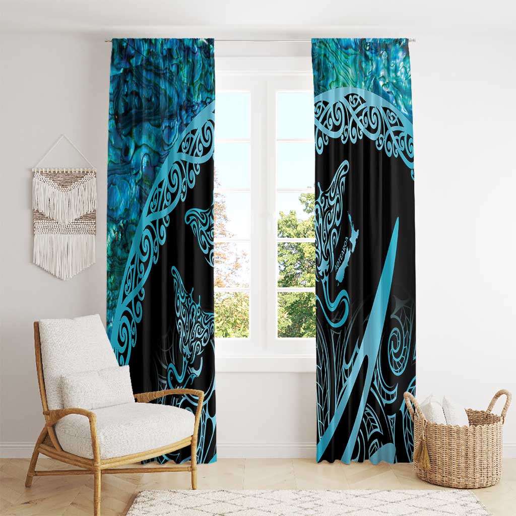 New Zealand Stingray Window Curtain Aotearoa Whai With Maori Paua Shell LT14 - Polynesian Pride