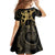 Black And Gold Aotearoa Whai Family Matching Mermaid Dress and Hawaiian Shirt NZ Stingrays Maori Curves Style