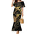 Black And Gold Aotearoa Whai Family Matching Mermaid Dress and Hawaiian Shirt NZ Stingrays Maori Curves Style