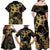 Black And Gold Aotearoa Whai Family Matching Off Shoulder Maxi Dress and Hawaiian Shirt NZ Stingrays Maori Curves Style