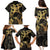 Black And Gold Aotearoa Whai Family Matching Puletasi and Hawaiian Shirt NZ Stingrays Maori Curves Style