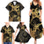 Black And Gold Aotearoa Whai Family Matching Summer Maxi Dress and Hawaiian Shirt NZ Stingrays Maori Curves Style