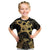 Black And Gold Aotearoa Whai Kid T Shirt NZ Stingrays Maori Curves Style