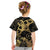 Black And Gold Aotearoa Whai Kid T Shirt NZ Stingrays Maori Curves Style