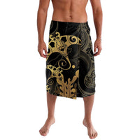 Black And Gold Aotearoa Whai Lavalava NZ Stingrays Maori Curves Style LT14 Gold - Polynesian Pride